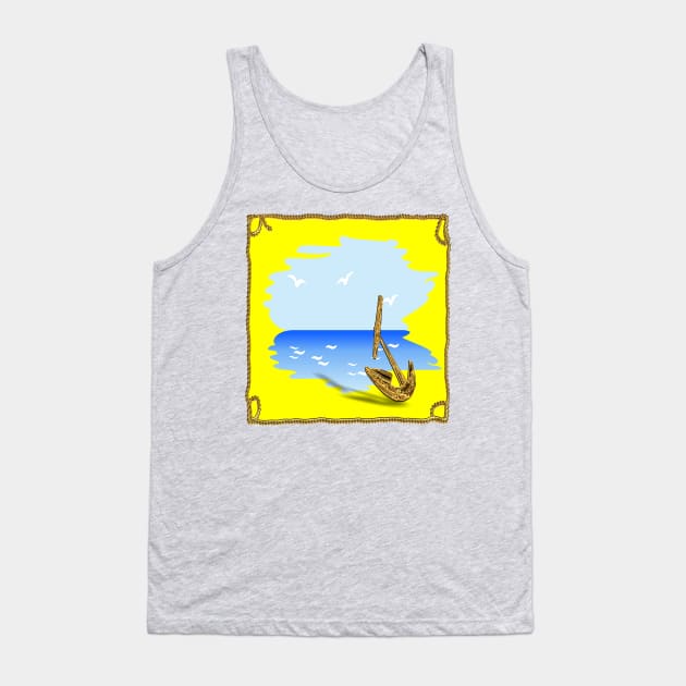 Anchor on the beach in a summer setting Tank Top by robelf